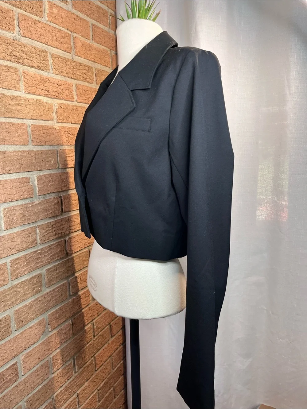 NWT The Drop Reims Cropped Blazer Black XS Tailored Stretch Jacket